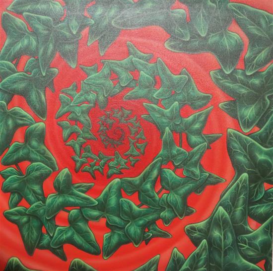 Conor Wilson, oil on canvas, Eternal Ivy 2002, signed and inscribed verso, 76 x 76cm. unframed